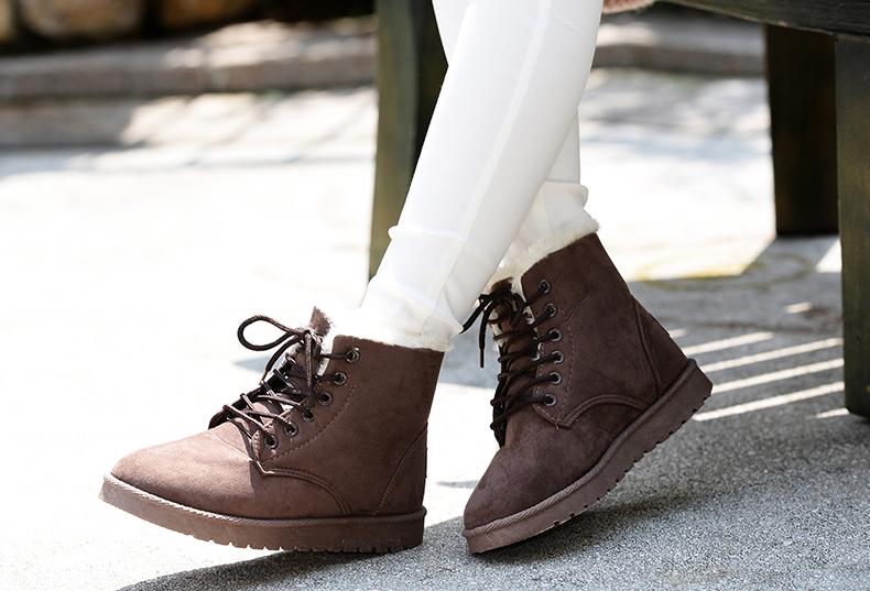 Product Introduction of Flat plus-size platform lace-up women's shoes new suede ankle boots Girl Footwear 18
