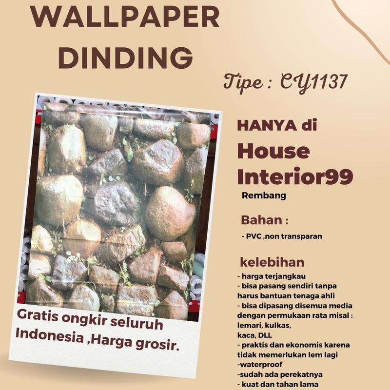 Paket 2 roll Wallpaper dinding 10m x 45 cm Wallstiker Dinding Wallpaper 7
