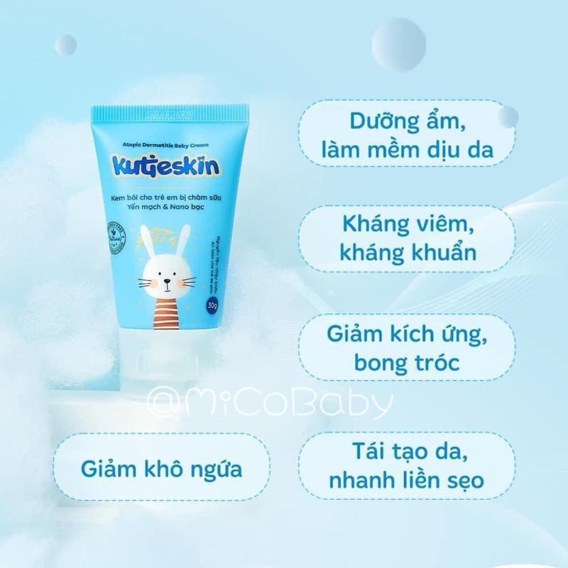 Kem bôi cho trẻ bị chàm sữa Kutieskin 30g Chính Hãng, an toàn cho bé từ sơ sinh kuti eskin 4