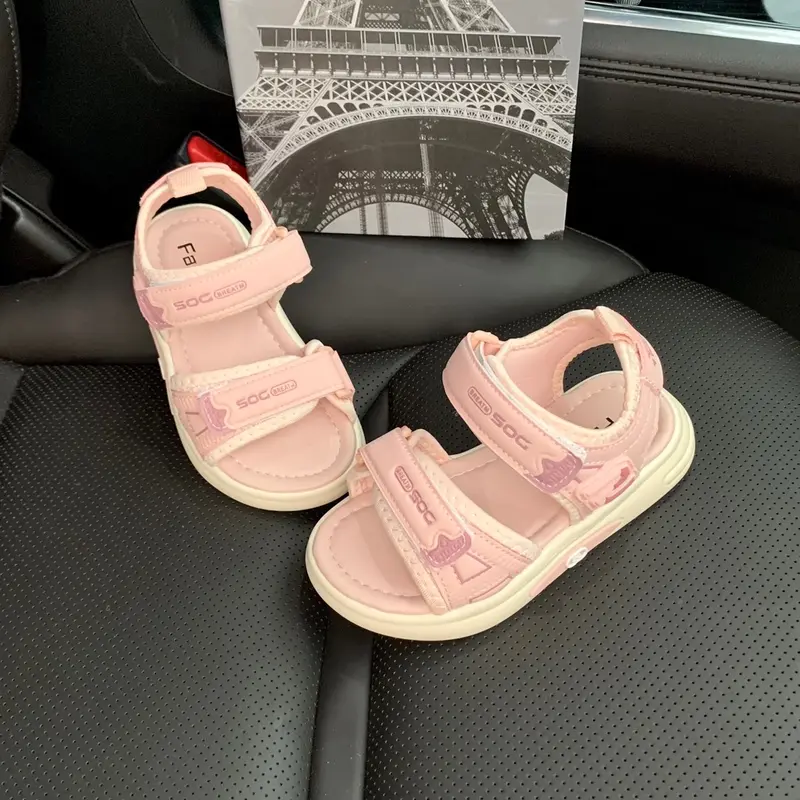 Size 27-37 [ƯU ĐÃI] GIÀY SANDAL BÉ TRAI/GÁI Thiết kế đơn giản, đế siêu nhẹ, chống trơn trượt, 2 khoá dán tăng giảm A187 183 2