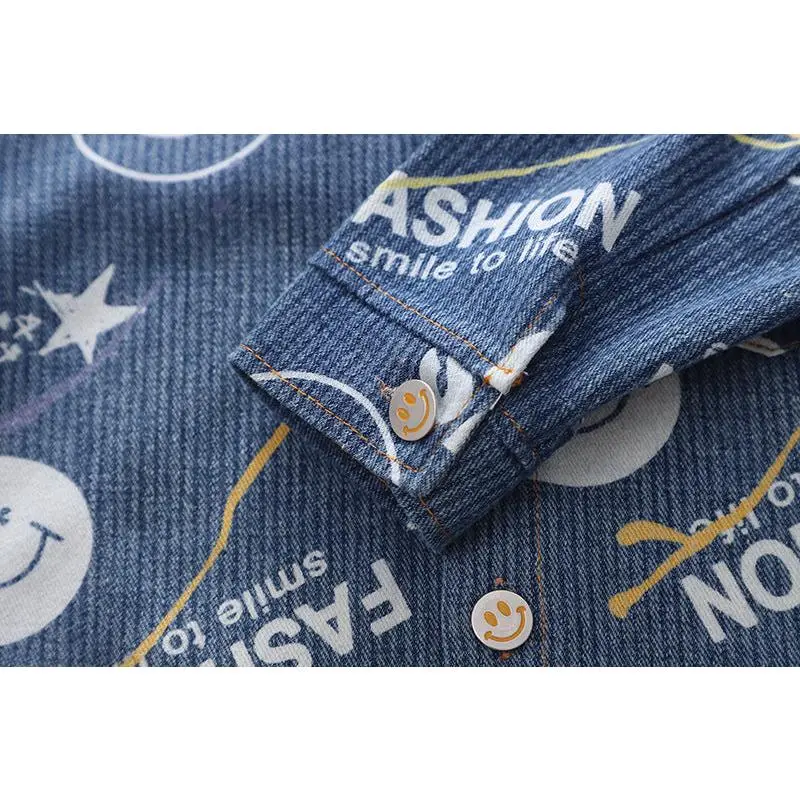 [345331] - Setelan 3 in 1 Kemeja Kaos Celana Panjang Jogger Anak Laki-Laki - Motif Wink Smile 8