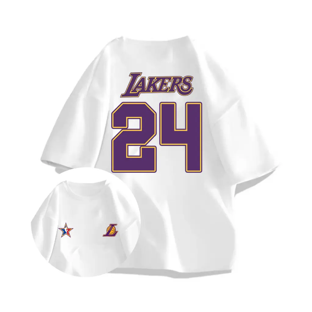 T-Shirt Kaos Lengan Pendek Korea | Lakers 24 | Oversize Unisex | 100% Cotton