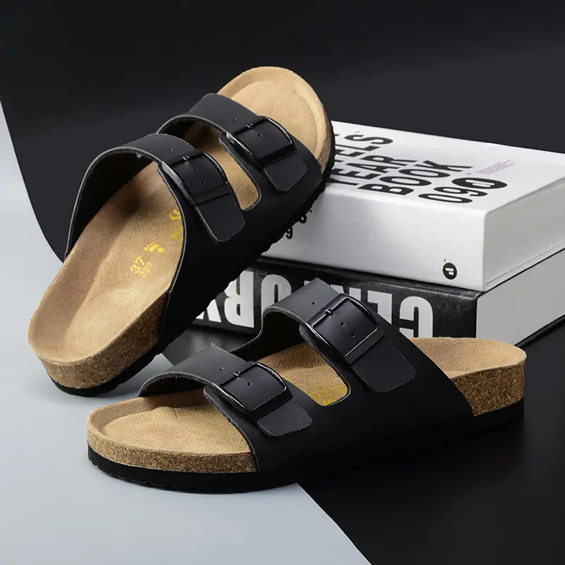 Men's and Women's Double-Breasted Cork Slippers for Summer 2025 Shoe Boy