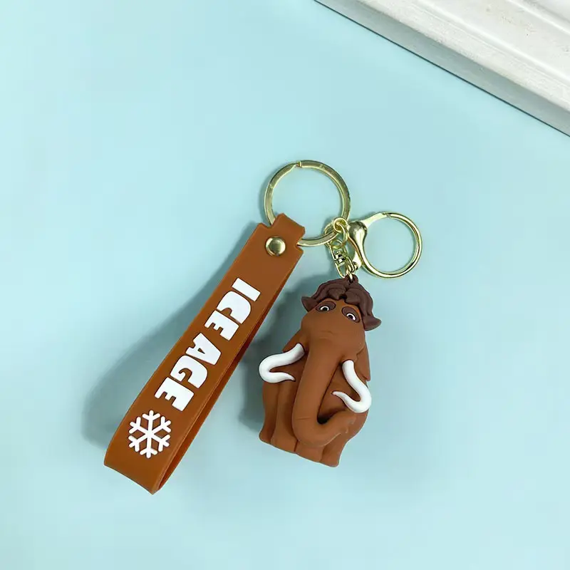 Ice Age Animal Mammoth Keychain Doll Backpack Key Pendant Car Chain Decoration Small Gift