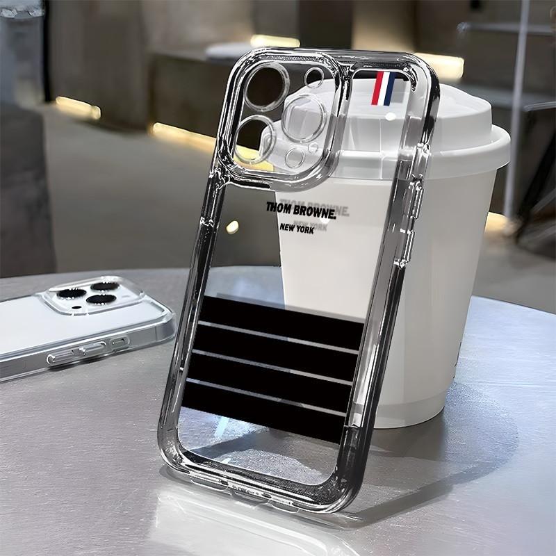 Hộp Điện Thoại Trong Suốt, Thiết Kế Sọc Dòng, Chất Liệu Cao Su Mềm, Chống Trầy Xước, Bền, Tương Thích Với iPhone 16 Pro Max / 15 / 14 Pro Max / 13 Pro Max / 12 Pro Max / 11 / XR / XS / 7 Plus / 8, Được Trang Bị Chống Sốc, Chất Lượng Cao