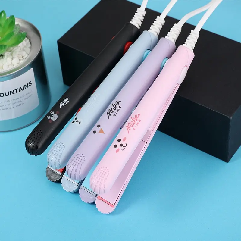 Máy Là Tóc, Máy Duỗi Tóc Mini, Thiết Kế 2 Trong 1, Đa Chức Năng, Nhỏ Gọn, Làm Nóng Nhanh, Tặng Kèm Hộp Đựng