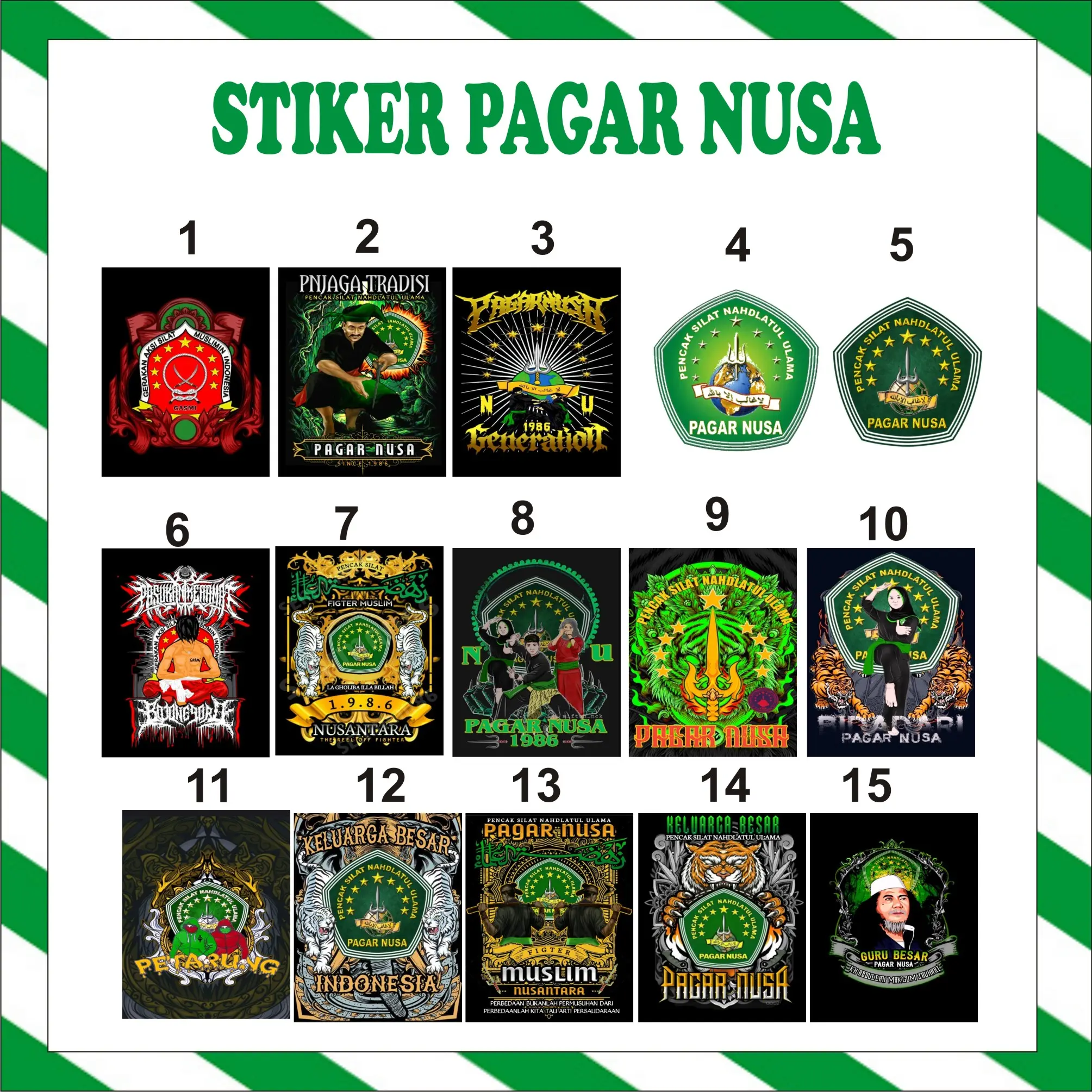 STIKER PAGARNUSA  6 X 7,5 CM | PN | SILAT | PERGURUAN SILAT | VINIL | TAHAN AIR DAN MINYAK