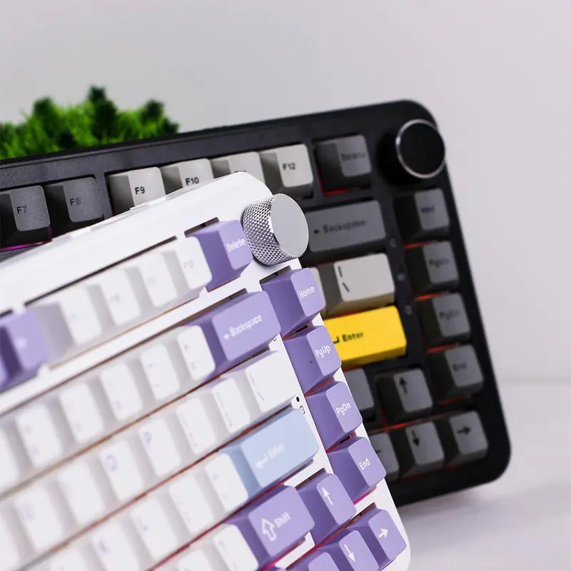 Ajazz AK820 MAX 75% Mechanical Keyboard 3-Mode RGB with 0.85 TFT Color Screen and Volume Knob Gasket Mount Hotswappable for all keys 6