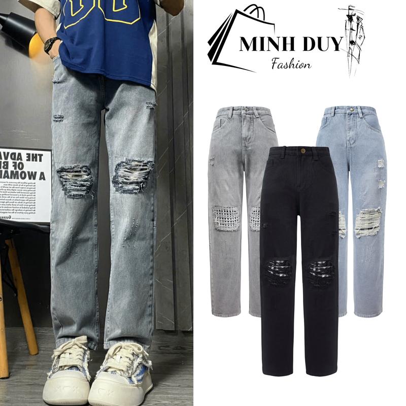 Quần Jean Ống Suông Màu Xám Sáng Phong Cách Thu Đông Trẻ Trung Mã 114