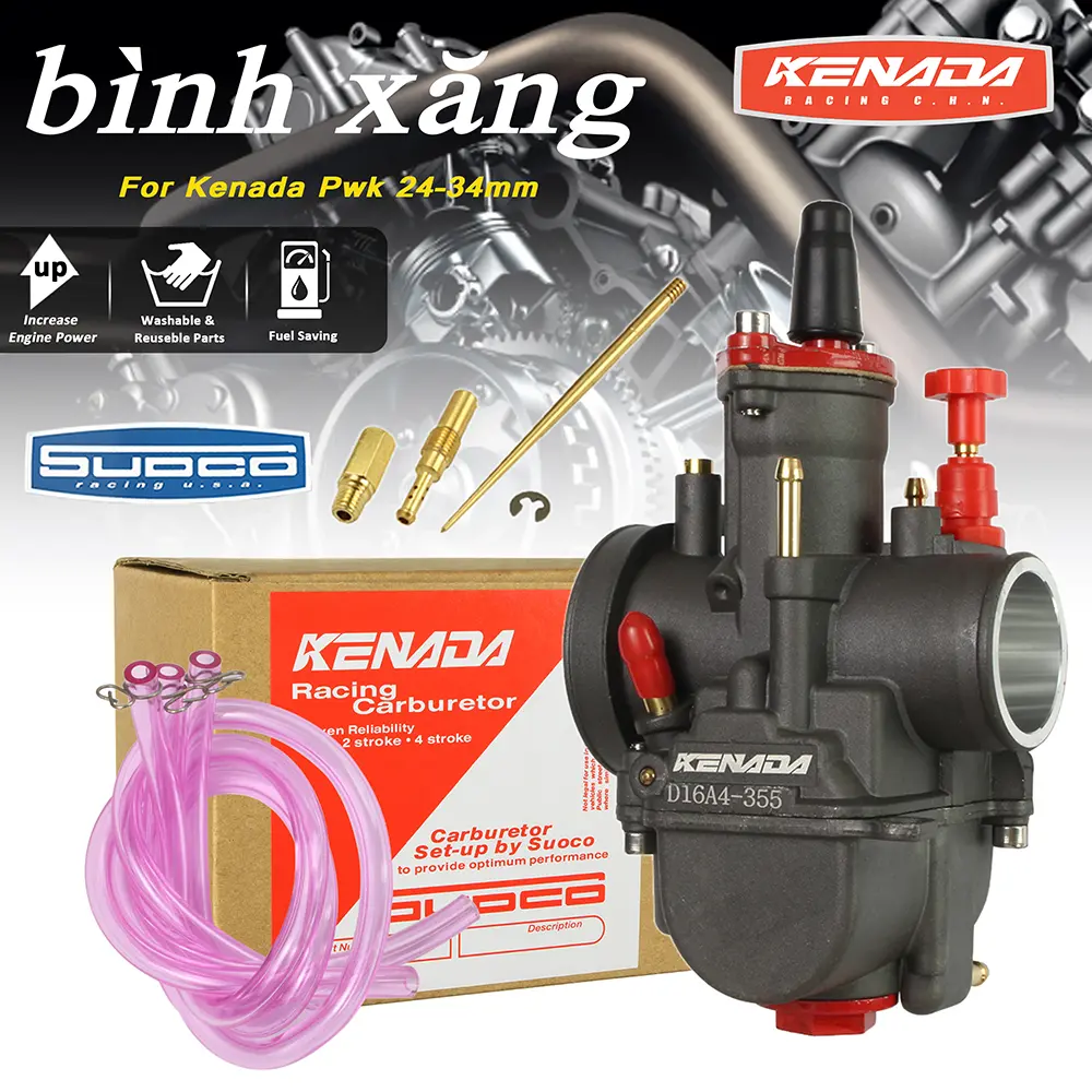 Black!! bình xăng con ga dẹp kenhin PWK đủ họng 24 26 28 30 32 34 ga dẹp