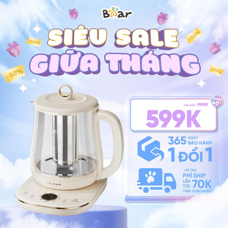 Bình Đun Nước - Ấm Pha Trà siêu tốc Bear YSH-E15M1