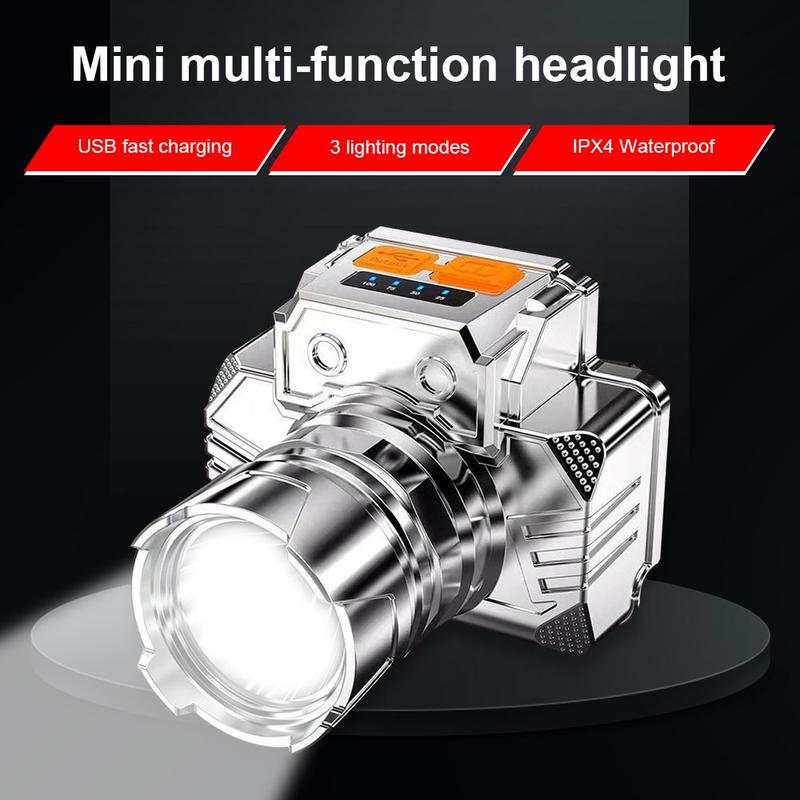 Lampu Mudah Alih Lampu Depan Led Cerah Tinggi Mudah Alih Usb Lampu Suluh Kepala Boleh Dicas Semula Lampu Putih Luaran Tanglung Perkhemahan Kalis Air dengan Bateri Lighting Portable 7