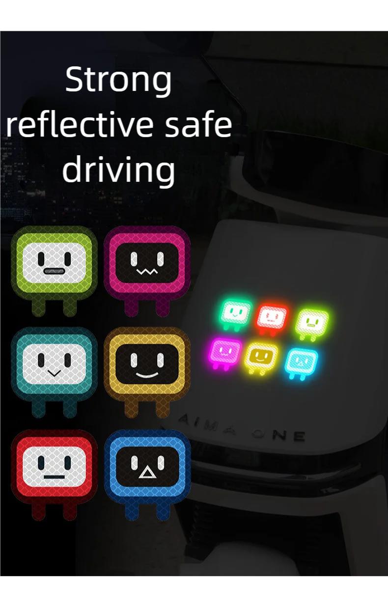 Product Introduction of car sticker square person reflective sticker motorcycle personalized creative helmet covering scratches waterproof 1