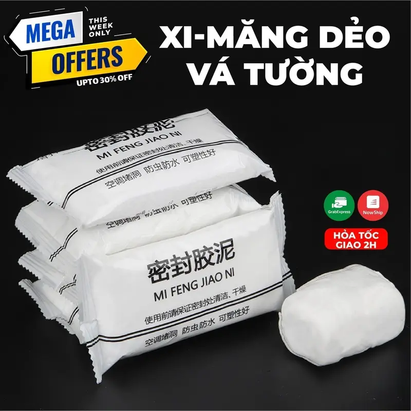 Xi Măng Dẻo Dán Tường, Trám Lỗ Điều Hòa, Keo Xi Măng Trắng Bít Lỗ Tường/ Đường ống Nước/ Khe Rãnh 1