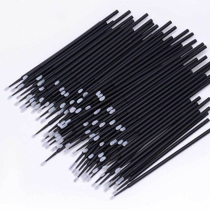 Disposable Micro Swabs, 100pcs Mascara Wands Applicators, Lip Wands, Eyelash Extension Brush Eyeliner Brush Cosmetic Tools, Clean 2