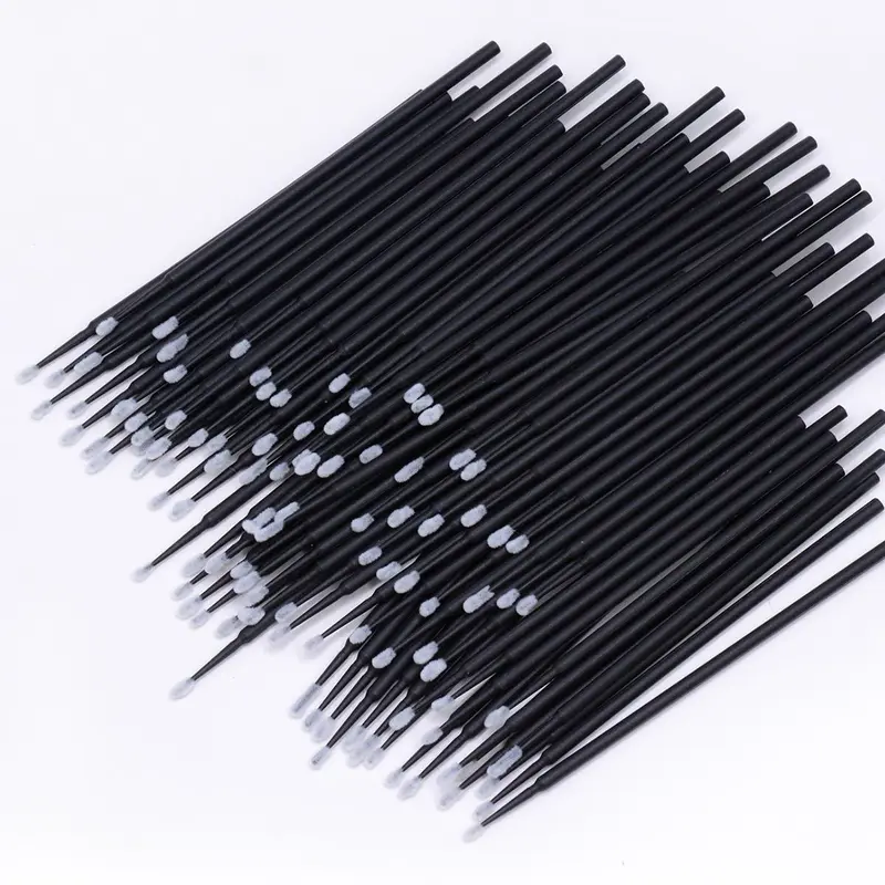Disposable Micro Swabs, 100pcs Mascara Wands Applicators, Lip Wands, Eyelash Extension Brush Eyeliner Brush Cosmetic Tools, Clean 2