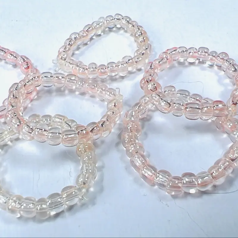 NHẪN HANDMADE MÀU HỒNG MÃ 05 DẠNG TRÒN TRONG SUỐT LẤP LÁNH 8