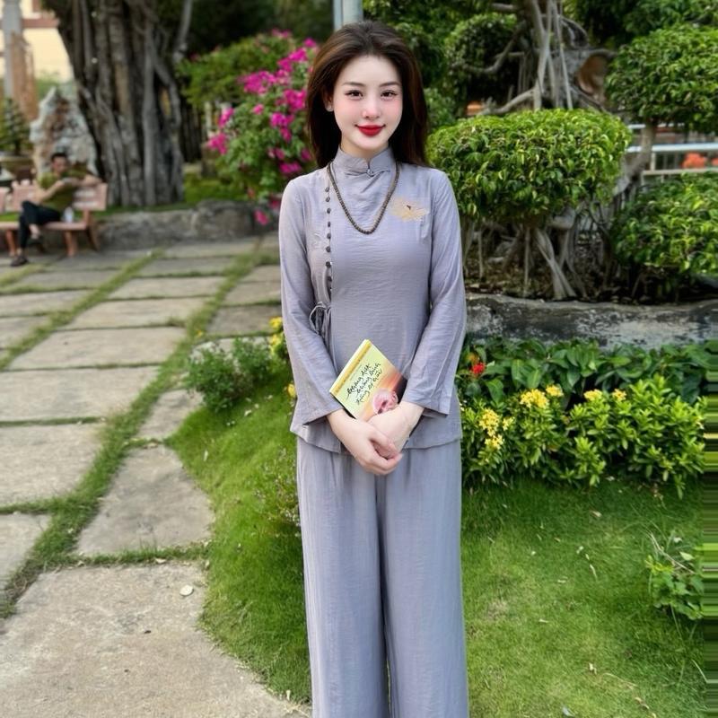 Set Đũi Mềm Pháp Phục Thêu Sen new 7