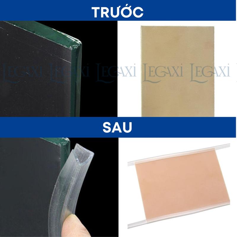 Dây viền cạnh kính, ron dán cửa kính cường lực chống va đập chữ C bọc cạnh bàn, gương, hồ cá, kệ, tủ Legaxi 2