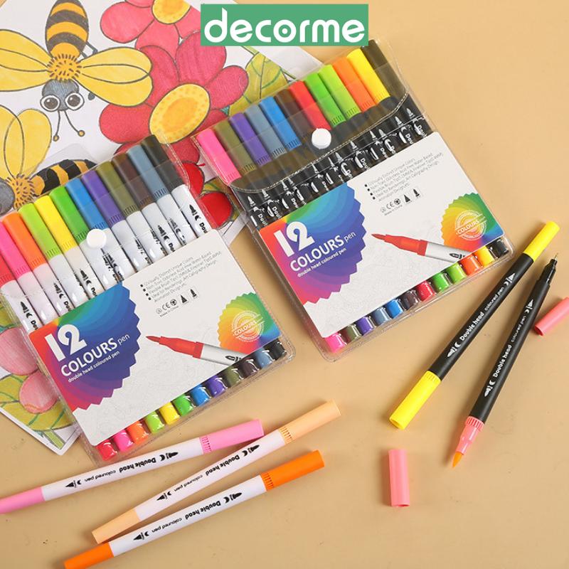 Bút Dual brush pen DecorMe bút viết tiêu đề phụ kiện văn phòng phẩm 2