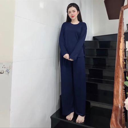 Product Introduction of Bộ Thun Lạnh Vạt Bầu Ống Rộng Tay Dài mặc nhà , ủ Kem , bầu bí , ở cữ Top Nữ Cotton Women 8