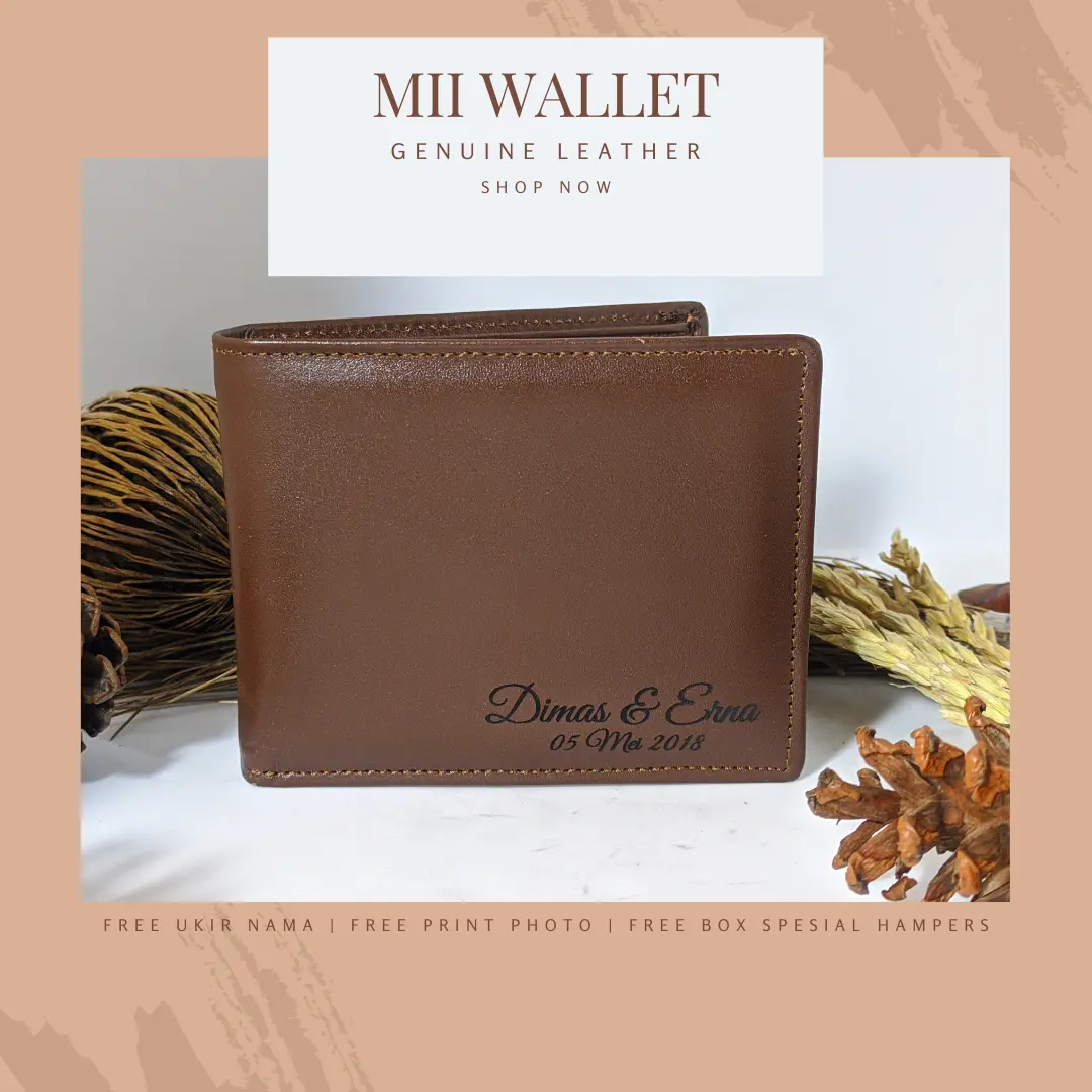 Dompet Kulit Asli Pria 100% Kulit Sapi Asli FREE UKIR NAMA