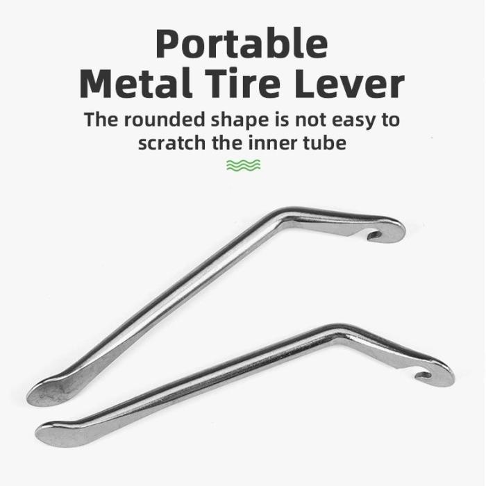 ROCKBROS GJ2145 Bike Inner Tire Repair Tool Set Kit Patch Cungkilan Lever Lem Tambal Ban Sepeda Metal Portable Outdoor 4