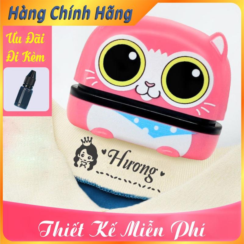 Con dấu in tên trên quần áo và đồ dùng học tập cho bé dễ thương