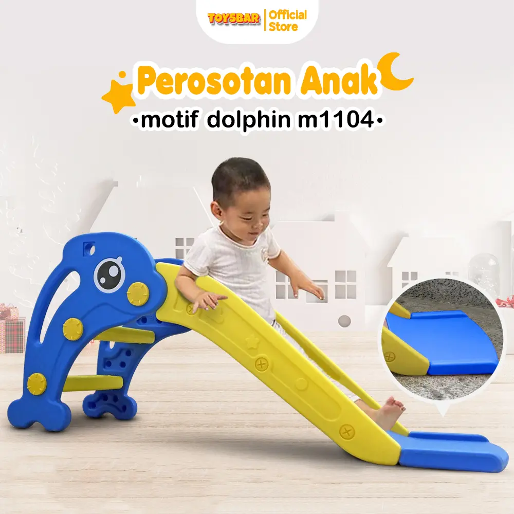 TOYSBAR Mainan Perosotan Anak Motif Lumba Set Hadiah Beraneka warna M1104 Plastik
