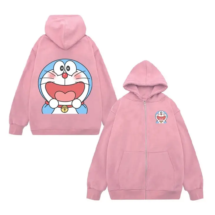 Áo Khóa Nỉ, Áo Khoác Thu Đông Trẻ Em Chất Vải Nỉ Cotton Mềm Mịn Co Giãn, Hình Doraemon Siêu Đáng Yêu (M 124) 7