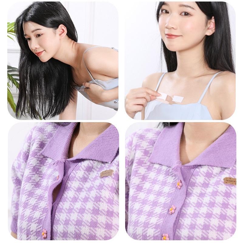 Product Introduction of Set 36 Băng Dính Cố Định Quần Áo- Miếng Dán Chống Lộ, Hở Ngực, Vai Áo, Váy Nữ Bra Voi Voan 5