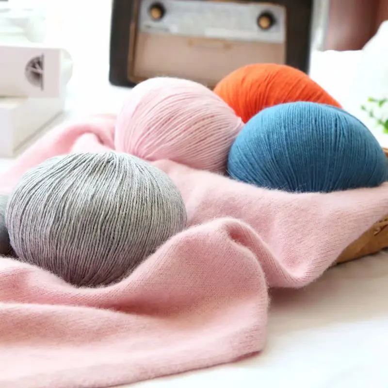 Sợi Cashmere Mông Cổ, Nguyên Chất, Đan Tay, Sợi Len Đan, Thích Hợp Cho Khăn Quàng quàng cổ Và Mũ Len, Sợi Dệt Tay Cho Bé, 50gram