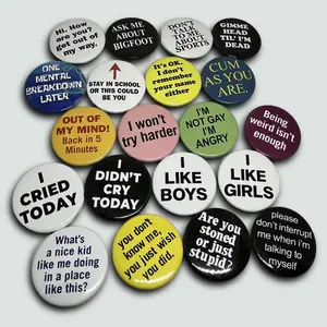 Pin Button Punk Rock Words Aesthetic Y2K