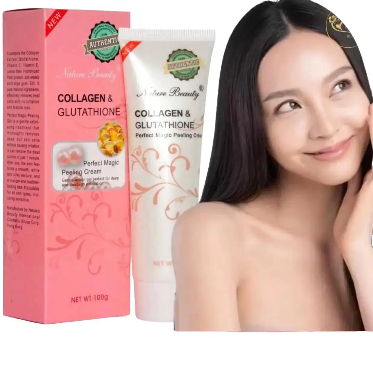 nature beauty collagen and glutathione Nature Beauty Collagen and Glutathione Peeling Cream Perfect Magic Peeling Cream Gentle Action Gel Perfect for Deep And Thorough Exfoliation 100ml Skincare Radiant Comfort Skin Repair