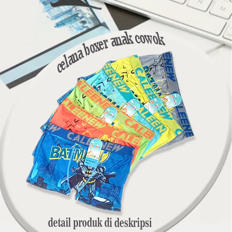 6 PCS Celana Dalam Boxer Anak Cowok 1 Sampai 9 Tahun Fashion Motif 1