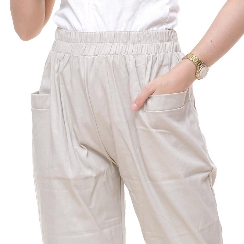 Uniqco Pants - Haruka Pants Celana 7/9 Highwaist Bahan Cotton Twill Combed Premium korean  Nyaman 2