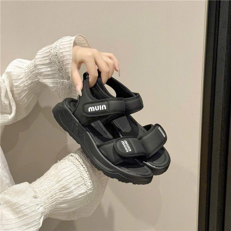 [Có sẵn] Dép Sandal Học Sinh đi học đế 3cm, da mềm, đế êm, 2 quai điều chỉnh được hot trend  ( 3ccm) Nữ 6