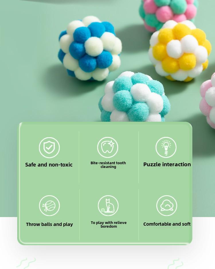 Product Introduction of Cat Toy Ball Teaser Cat Ball Cat Hair Ball Self-Entertainment Silent Ball Plush Ball Pet Toy 2