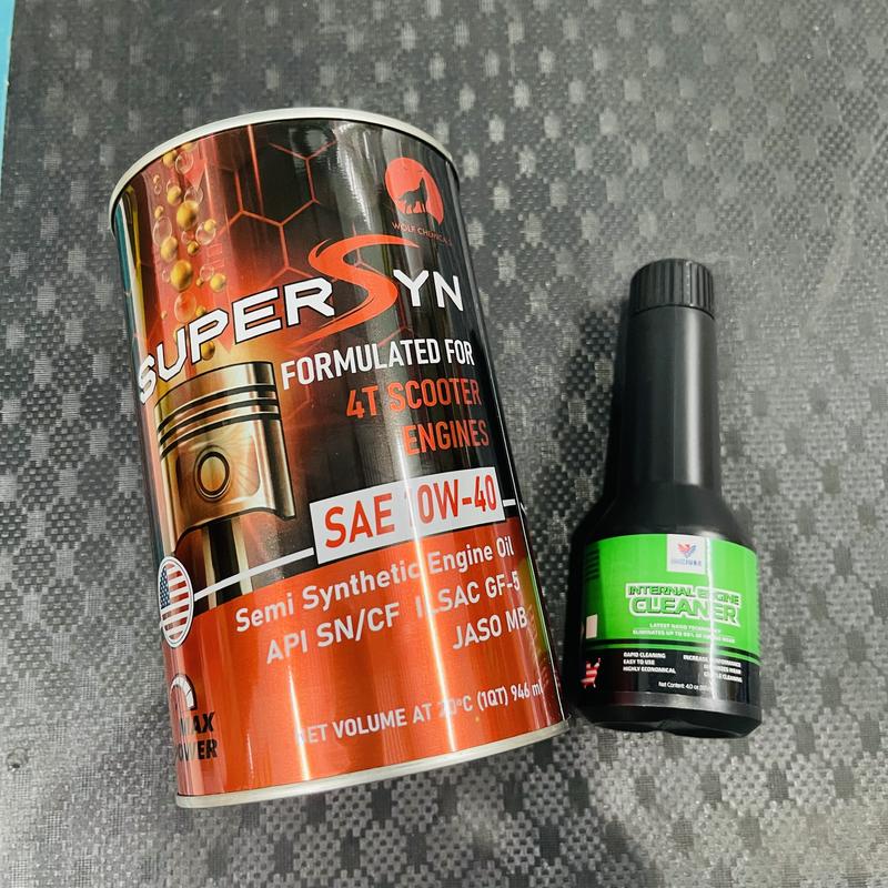 COMBO Nhớt Super Syn XE TAY GA 10w40 946ml + SÚC ĐỘNG CƠ MAXLUBE USA SÚC NHỚT 105ml