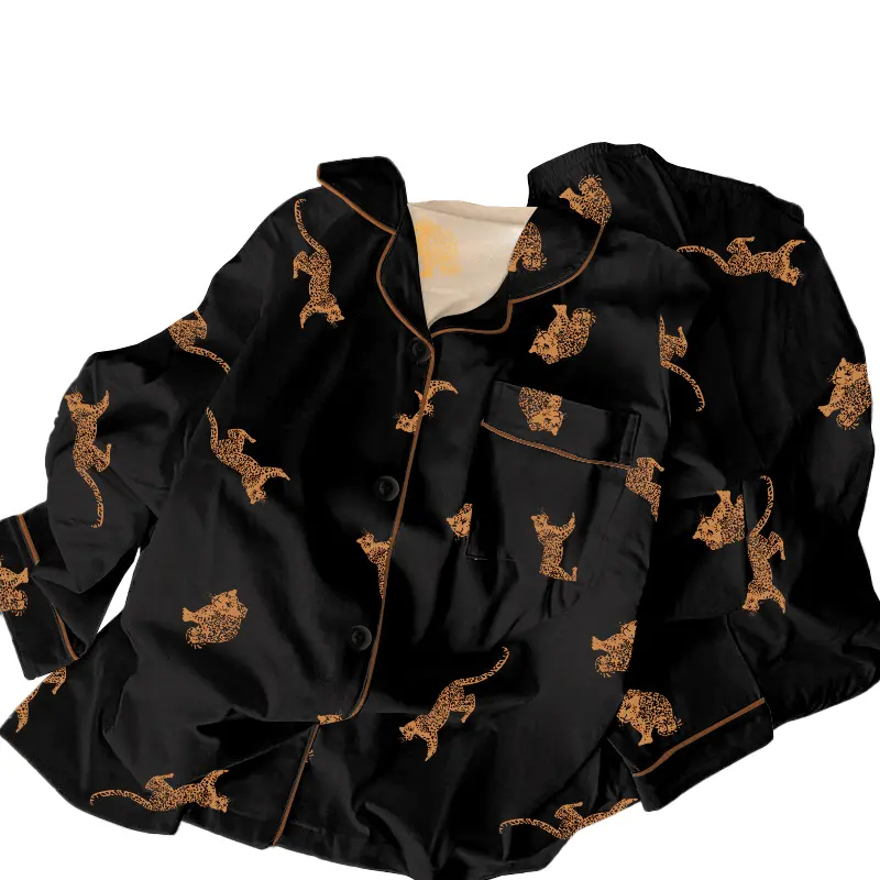 Bộ Đồ Ngủ Pijama Cotton Giả Thoải Mái, Phong Cách Tiền Xưa Cao Cấp, Dài Tay, Bộ Đồ Mặc Ở Nhà, Ấm Áp, 2 Món, bộ pijama nữ mùa hè