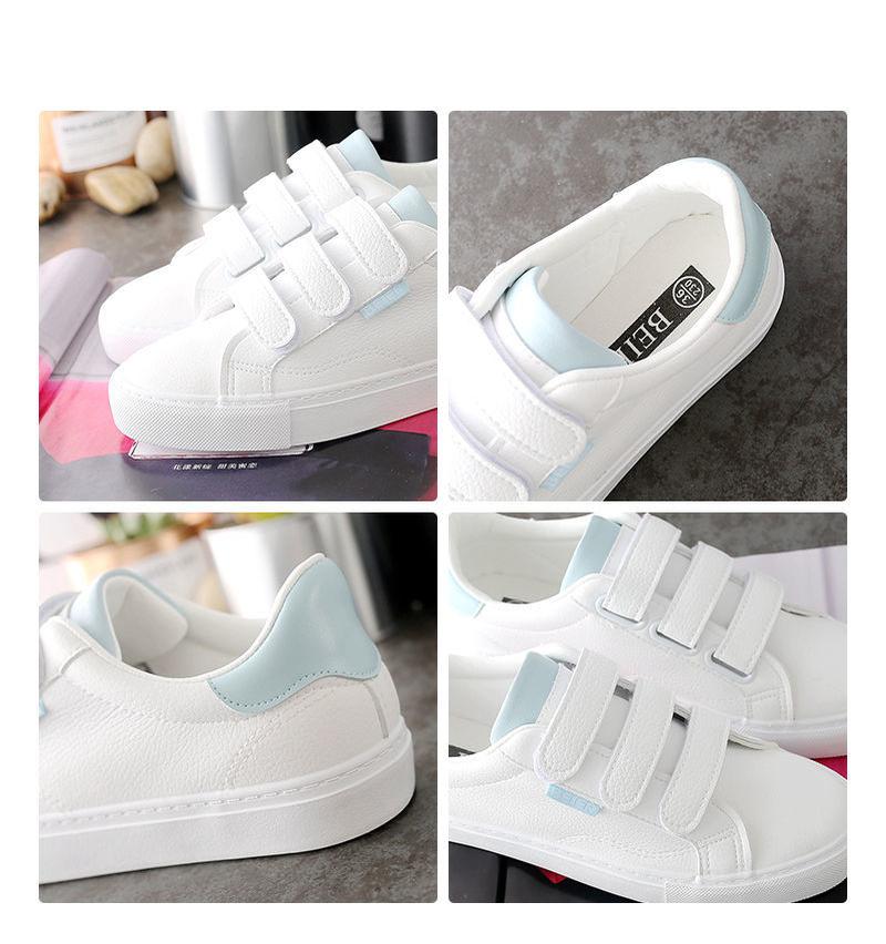 Product Introduction of Spring and Autumn White Shoes for Women 2023 New All-Match Super Hot Women's Shoes Ins Harajuku Style Thick Bottom Velcro Board Shoes 11