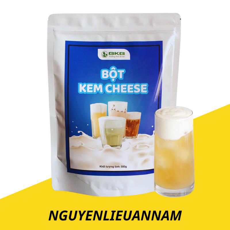 Bột kem cheese 500gr  làm lớp kem cheese mặn nhẹ, kết hợp với trà sữa Chua