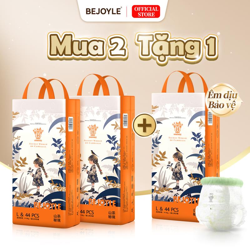 【Mua 2 tặng 1 Combo 3 bịch Bỉm Bejoyle Tã Dán Tã Quần kích cỡ S-XXXL 150 miếng Dòng sản phẩm Camellia Essence Eo mềm chất lượng cao Khô siêu mỏng thoáng khí Đứa bé Trẻ sơ sinh