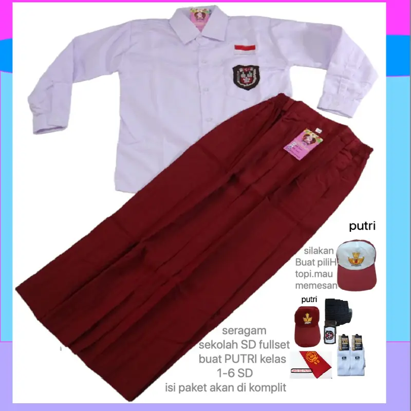 fullset seragam sekolah SD putri Baju Rok Fashion Fashion Anak 4