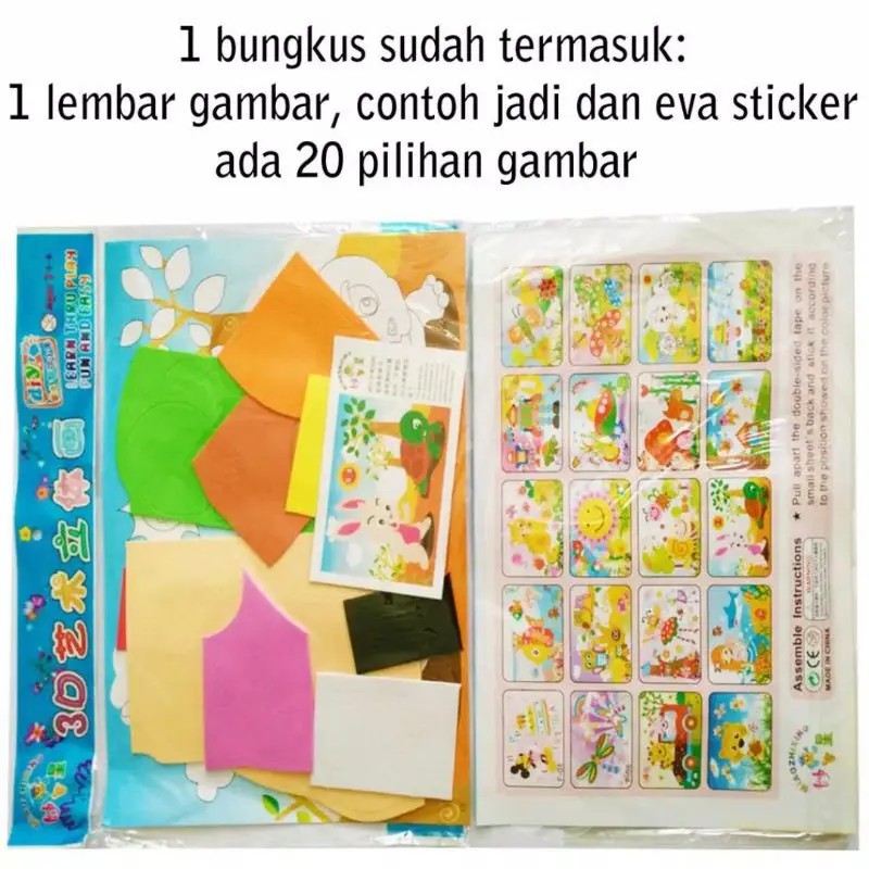 DIY Menempel Stiker 3D lengkap eva 6