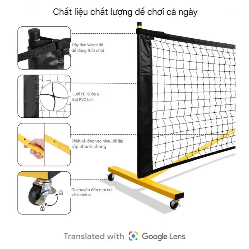 Khung Lưới Chơi Pickleball - Thiết Kế Thông Minh, Chất Liệu Bền Bỉ Đồ Chơi Toy 4