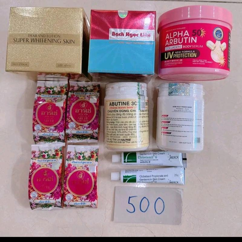 Combo 450k 7 món Kem Cốt Dành cho Da Ngâm đen trai lỳ Gần 1kg2 Kem Hữu cơ Dưỡng Da Body Làm Đẹp Da