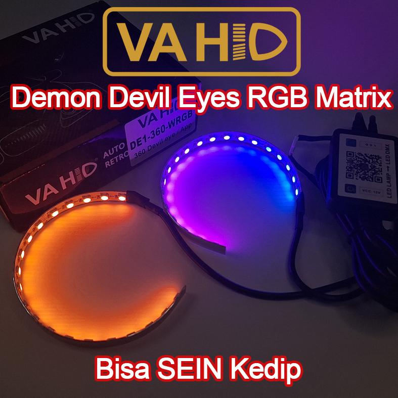 All New Demon RGB Matrix Welcome Light Sein Running | Devil Eyes 360 RGB Welcome Light | Lampu LED Demon Devil Eyes 360 RGB Merk Vahid | DE RGB Bluetooth Apps Andoid IOS Car Accesories 5