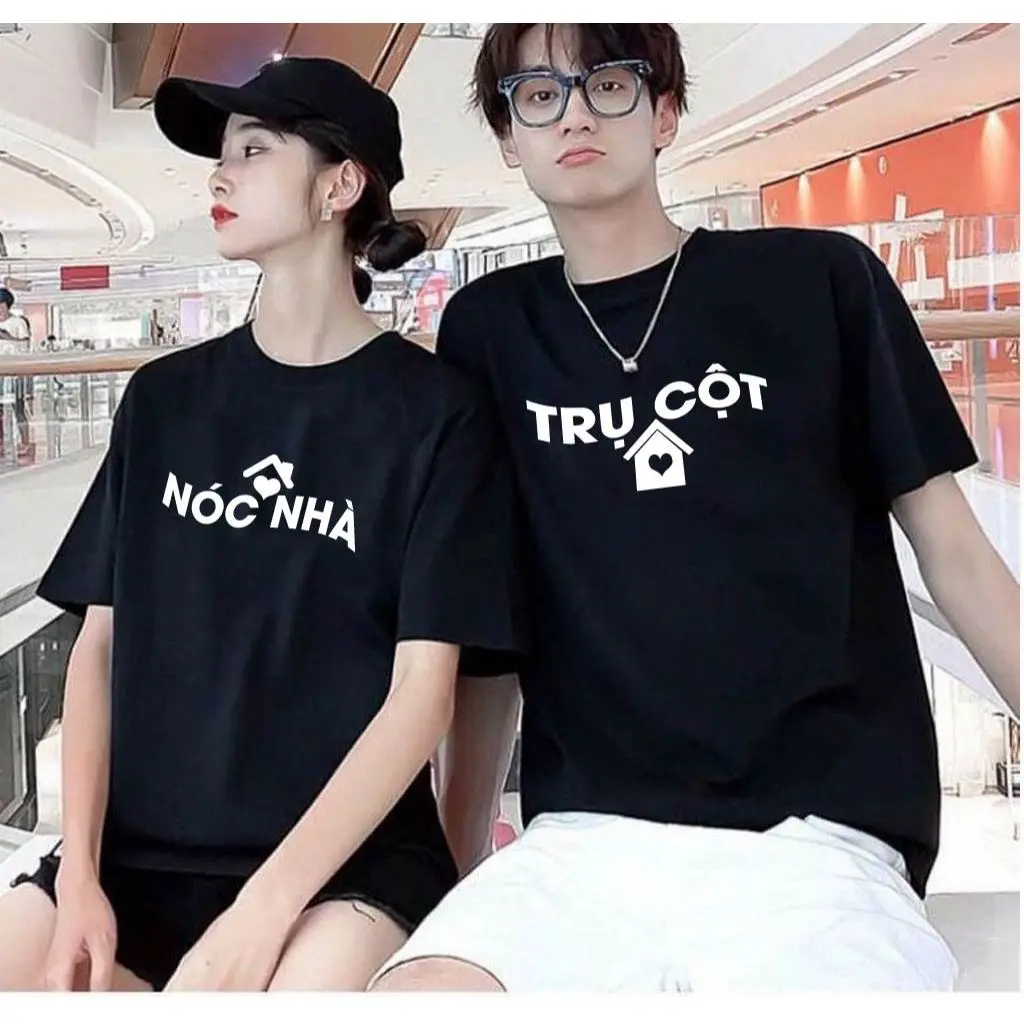 Áo thun cặp nam nữ, áo đôi mặc với người yêu in hình TRỤ CỘT - NÓC NHÀ ý nghĩa (GIÁ 1 ÁO) chất cotton mềm mịn thoáng mát