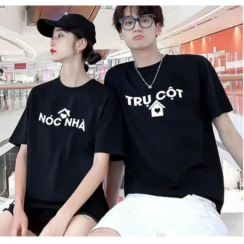 Áo thun cặp nam nữ, áo đôi mặc với người yêu in hình TRỤ CỘT - NÓC NHÀ ý nghĩa (GIÁ 1 ÁO) chất cotton mềm mịn thoáng mát 0
